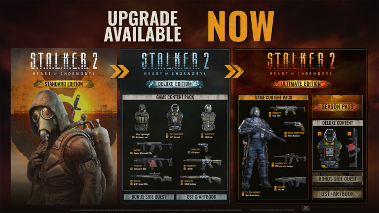 GSC Game World додали можливість оновити S.T.A.L.K.E.R. 2 до Deluxe та Ultimate версій на всіх платформах!