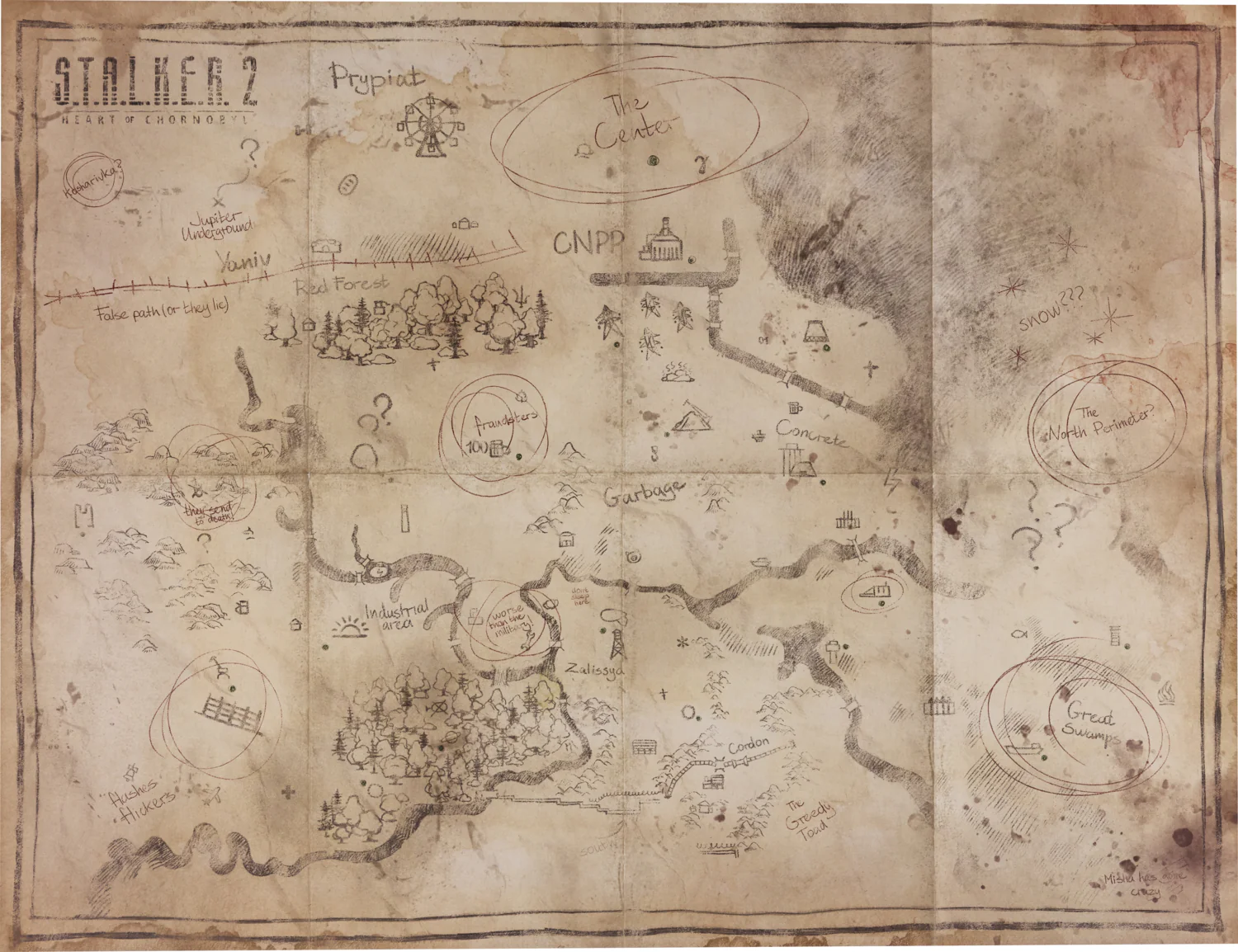 Карта Зони S.T.A.L.K.E.R. 2: Серце Чорнобиля